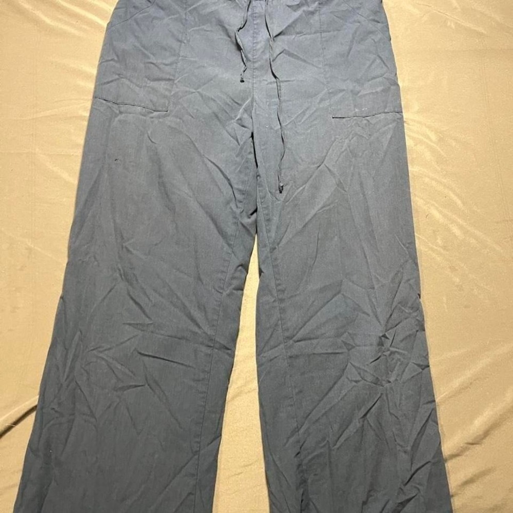 Fresh Scrubs Blue Medical Uniform Pants Medium Drawstring Waist Polyester Cotton